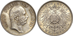Sachsen
Georg 1902-1904 2 Mark 1903 E Jaeger 129 Prachtvolles Exemplar. Fast Stempelglanz