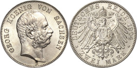 Sachsen
Georg 1902-1904 2 Mark 1904 E Jaeger 129 Vorzüglich-Stempelglanz/Stempelglanz