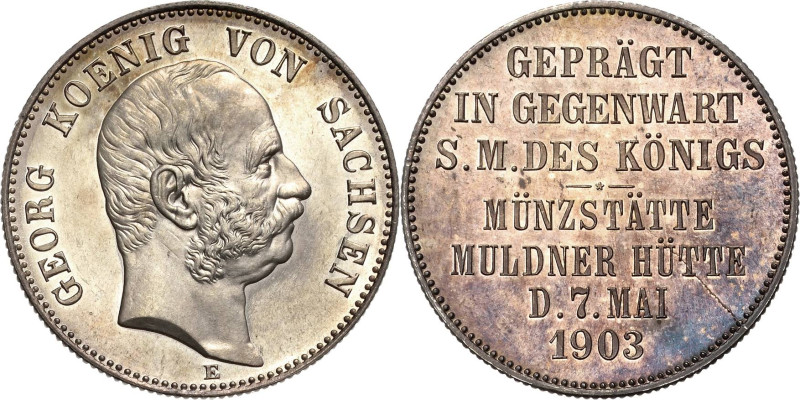 Sachsen
Georg 1902-1904 Gedenkprägung in 2 Mark-Größe 1903 E Münzbesuch Jaeger ...