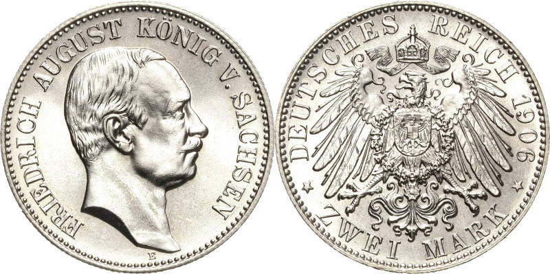 Sachsen
Friedrich August III. 1904-1918 2 Mark 1906 E Jaeger 134 Fast Stempelgl...