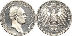 Sachsen
Friedrich August III. 1904-1918 2 Mark 1911 E Jaeger 134 Avers kl. Kratzer, Polierte Platte
