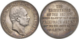 Sachsen
Friedrich August III. 1904-1918 2-Mark-Größe 1905 E Münzbesuch Jaeger 137 Prachtvolles Exemplar mit herrlicher Patina. Stempelglanz