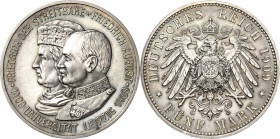 Sachsen
Friedrich August III. 1904-1918 5 Mark 1909 (E) Universität Leipzig Jaeger 139 Mattiert. Kl. Kratzer, fast prägefrisch