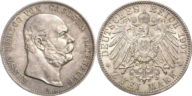 Sachsen-Altenburg
Ernst 1853-1908 2 Mark 1901 A 75. Geburtstag Jaeger 142 Fast ...