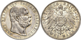 Sachsen-Altenburg
Ernst 1853-1908 2 Mark 1901 A 75. Geburtstag Jaeger 142 Sehr schön-vorzüglich