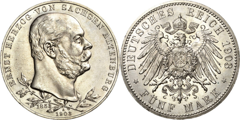Sachsen-Altenburg
Ernst 1853-1908 5 Mark 1903 A Regierungsjubiläum Jaeger 144 M...