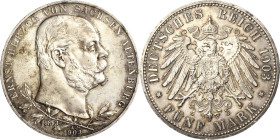 Sachsen-Altenburg
Ernst 1853-1908 5 Mark 1903 A Regierungsjubiläum Jaeger 144 Fast vorzüglich/vorzüglich-Stempelglanz