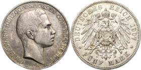 Sachsen-Coburg-Gotha
Carl Eduard 1900-1918 5 Mark 1907 A Jaeger 148 Randfehler, Avers kl. Kratzer, sehr schön-vorzüglich