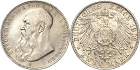 Sachsen-Meiningen
Georg II. 1866-1914 2 Mark 1902 D Kurzer Bart Jaeger 151 b Fast vorzüglich/vorzüglich-Stempelglanz