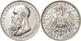 Sachsen-Meiningen
Georg II. 1866-1914 3 Mark 1913 D Jaeger 152 Berieben, sehr schön-vorzüglich