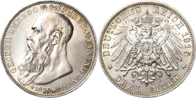 Sachsen-Meiningen
Georg II. 1866-1914 3 Mark 1915 (D) Auf seinen Tod Jaeger 155 Prachtvolles Exemplar. Fast Stempelglanz/Stempelglanz