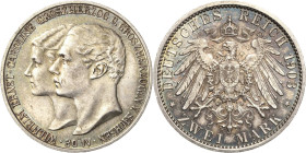 Sachsen-Weimar-Eisenach
Wilhelm Ernst 1901-1918 2 Mark 1903 A 1. Hochzeit Jaeger 158 Fast Stempelglanz/Stempelglanz