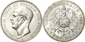 Waldeck-Pyrmont
Friedrich Adolf 1893-1918 5 Mark 1903 A Jaeger 171 Prachtvolles Exemplar vom Erstabschlag. Av. kl. Schrötlingsfehler, fast Stempelgla...