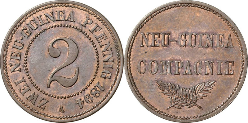 Deutsch-Neuguinea
 2 Neu-Guinea Pfennig 1894 A Jaeger 702 Vorzüglich-Stempelgla...