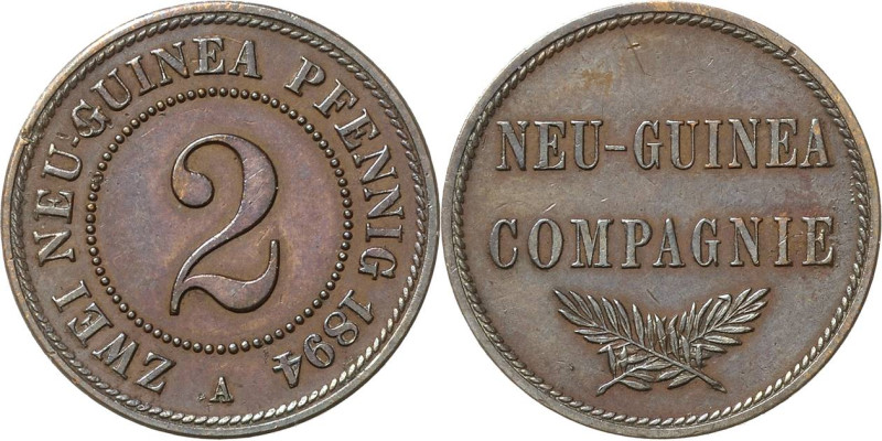 Deutsch-Neuguinea
 2 Neu-Guinea Pfennig 1894 A Jaeger 702 Kl. Kratzer, fast vor...