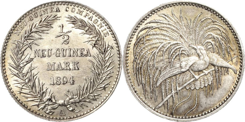 Deutsch-Neuguinea
 1/2 Neu-Guinea-Mark 1894 A Jaeger 704 Vorzüglich-Stempelglan...