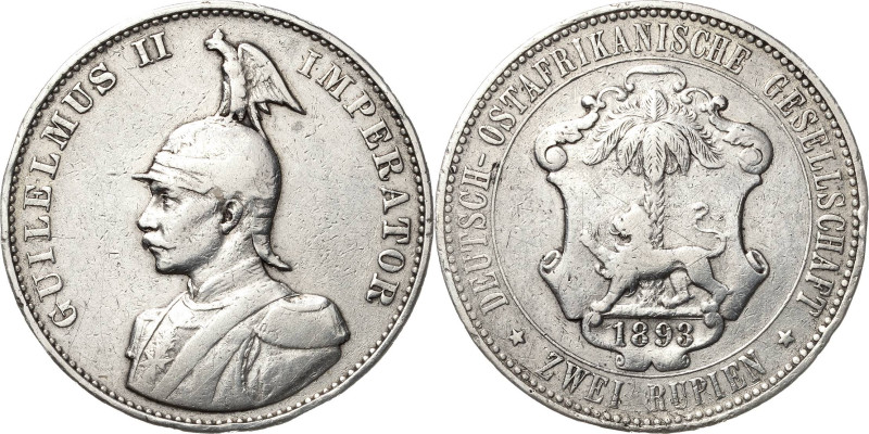 Deutsch-Ostafrika
 2 Rupien 1893 (A) Jaeger 714 Fassungsspuren, fast sehr schön...