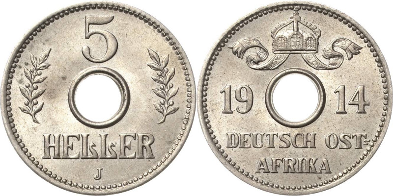 Deutsch-Ostafrika
 5 Heller 1914 J Jaeger 718 Fast Stempelglanz