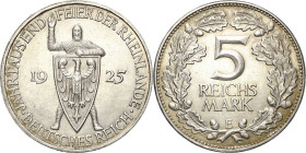 5 Reichsmark 1925 E Rheinlande Jaeger 322 Vorzüglich-Stempelglanz