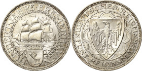 5 Reichsmark 1927 A Bremerhaven Jaeger 326 Vorzüglich-Stempelglanz