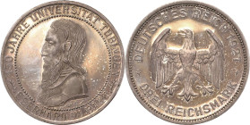 3 Reichsmark 1927 F Tübingen Jaeger 328 Polierte Platte