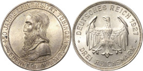 3 Reichsmark 1927 F Tübingen Jaeger 328 Fast Stempelglanz