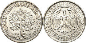 5 Reichsmark 1928 D Eichbaum Jaeger 331 Vorzüglich-prägefrisch