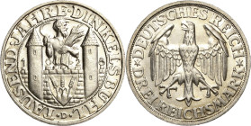 3 Reichsmark 1928 D Dinkelsbühl Jaeger 334 Fast prägefrisch