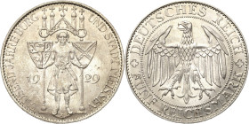 5 Reichsmark 1929 E Meißen Jaeger 339 Kl. Kratzer, fast Stempelglanz