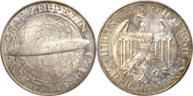 5 Reichsmark 1930 A Zeppelin Jaeger 343 Polierte Platte