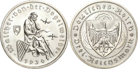 3 Reichsmark 1930 F Vogelweide Jaeger 344 Stempelglanz