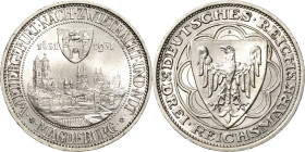 3 Reichsmark 1931 A Magdeburg Jaeger 347 Vorzüglich-Stempelglanz