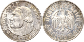 5 Reichsmark 1933 G Luther Jaeger 353 Polierte Platte