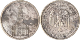 5 Reichsmark 1934 F Garnisonkirche ohne Datum Jaeger 357 Vom polierten Stempel. Fast Stempelglanz