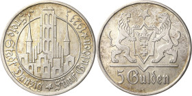 5 Gulden 1923. Marienkirche Jaeger D 9 Kl. Kratzer, vorzüglich