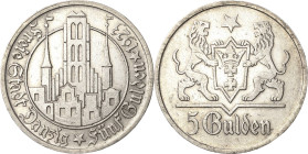 5 Gulden 1923. Marienkirche Jaeger D 9 Kl. Kratzer, sehr schön+