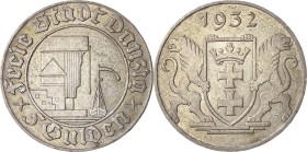 5 Gulden 1932. Krantor Jaeger D 18 Selten. Sehr schön-vorzüglich