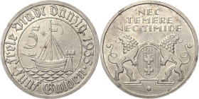 5 Gulden 1935. Kogge Jaeger D 19 Fast vorzüglich