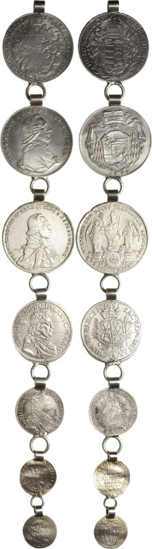 Druschka 19. Jhd. Münzkette bestehend aus Habsburg-Taler 1780 SK(B)PD-Kremnitz. ...