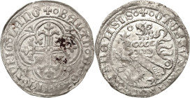 Sachsen - Die Markgrafschaft Meißen
Balthasar 1369-1406 Fürstengroschen o.J. (1393/1395), o.Mzz.-Freiberg Mit Minuskel b vor Löwen und Ringel vor Löw...
