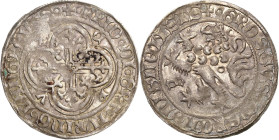 Sachsen - Die Markgrafschaft Meißen
Friedrich IV. der Streitbare 1381-1428 Fürstengroschen o.J. (1400/1404?), o.Mzz.-Freiberg Mit f vor Löwen und Rin...