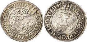 Sachsen - Das Kurfürstentum
Kurfürst Friedrich II. von Sachsen, der Sanftmütige 1428-1464 Judenkopfgroschen o.J. (1444/1451), Ringel-Freiberg Mehner ...