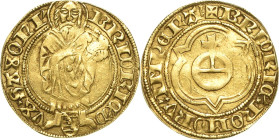Sachsen - Das Kurfürstentum
Kurfürst Friedrich II. von Sachsen, der Sanftmütige 1428-1464 Goldgulden o.J. (1454/1461), Kreuz-Leipzig Stehender Johann...