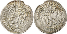 Sachsen - Das Kurfürstentum
Kurfürst Friedrich II. mit Herzog Wilhelm (III.) 1440-1464 Pfahlschildgroschen o.J. (1440/1464), zwei gekrümmte Sicheln-W...