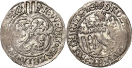 Sachsen - Das Kurfürstentum
Kurfürst Friedrich II. mit Herzog Wilhelm (III.) 1440-1464 Pfahlschildgroschen o.J. (1451/1456), Mohnkopf/Stachelrose-Fre...