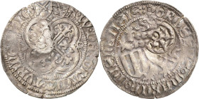 Sachsen - Das Kurfürstentum
Kurfürst Friedrich II. mit Herzog Wilhelm (III.) 1440-1464 Doppelschildiger Schwertgroschen o.J. (1457/1464), Rv. halbe R...