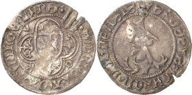 Sachsen - Das Kurfürstentum
Herzog Wilhelm III. von Thüringen 1445-1465 (1482) Judenkopfgroschen o.J. (1445/1451), 2 Kugeln (um Pfahlschild)-Sangerha...