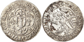Sachsen - Das Kurfürstentum
Herzog Wilhelm III. von Thüringen 1445-1465 (1482) Neuer Schockgroschen o.J. (1445/1482), Weintraube mit 7 Beeren-Jena Mi...