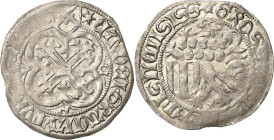 Sachsen - Das Kurfürstentum
Kurfürst Ernst, Herzog Albrecht, Herzog Wilhelm III. 1465-1482 Schwertgroschen o.J. (1464/1485), Stern-Leipzig Mehner 21/...