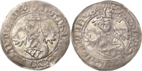 Sachsen - Das Kurfürstentum
Kurfürst Ernst, Herzog Albrecht, Herzog Wilhelm III. 1465-1482 Horngroschen 1468, 6-strahliger Stern/5-strahliger Stern-L...